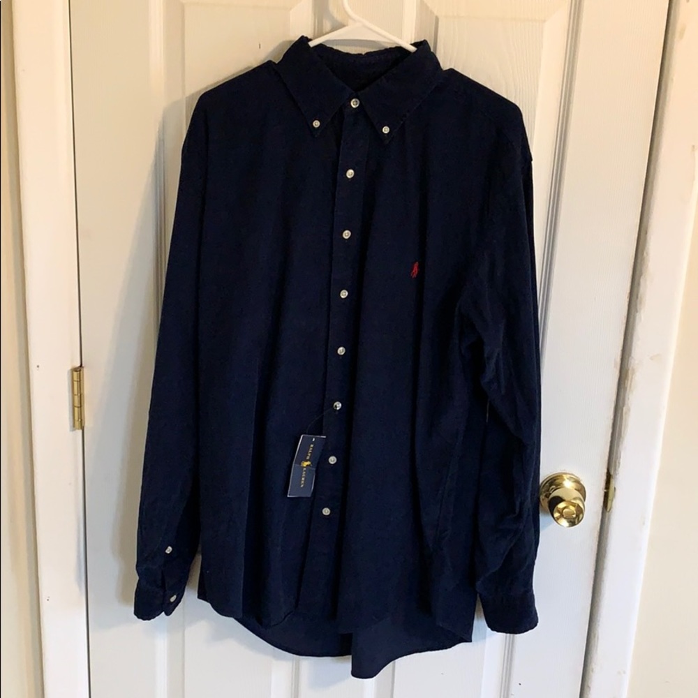 Ralph Lauren: Navy Garment-Dyed Oxford Shirt